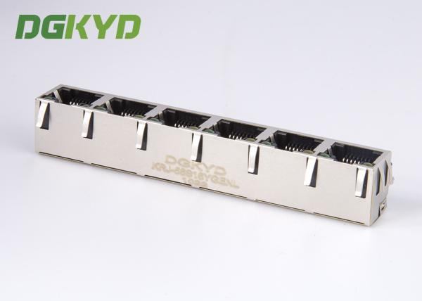 EMI Tabs 6 port ganged rj45 ethernet connector 8p8c tab up