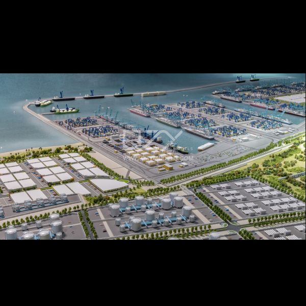 1:2000 Scale Nador West Med Port Complex Miniature Building Model with ABS Material and 45-Day Production