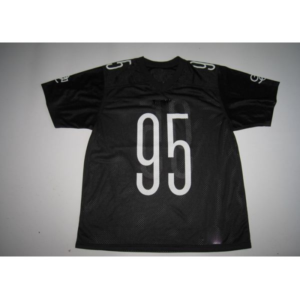 Lycra Black Polyester Mesh T Shirt White Silk Screen Printing For Sports