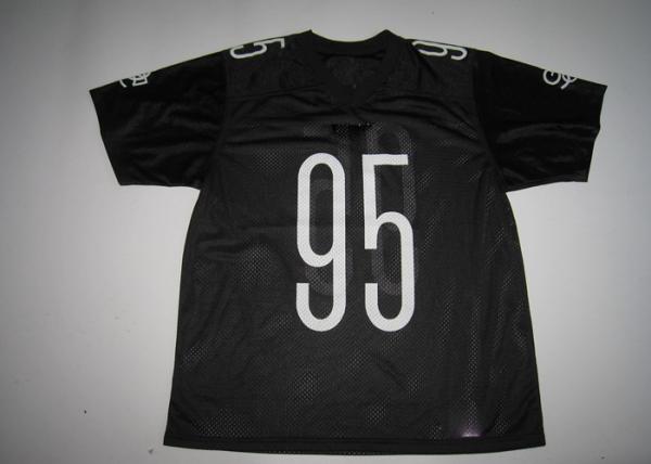 Lycra Black Polyester Mesh T Shirt White Silk Screen Printing For Sports