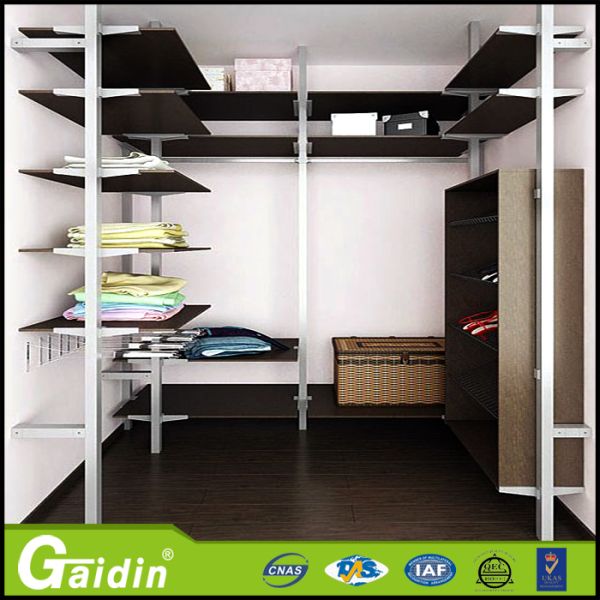 factory price high quality modren fashionable aluminum pole system wardrobe cabinet 
