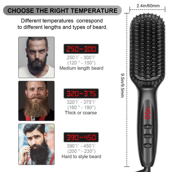 5.7cm Preventing Knotting Negative Ion Straight Hair Comb Ion Beard Brush