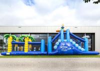 Couleur bleue gonflable folle géante de course d'obstacle pour des enfants et des adultes