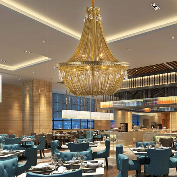 Crystal Hanging chain pendant light chandelier Lamp Fixtures (WH-CC-18)