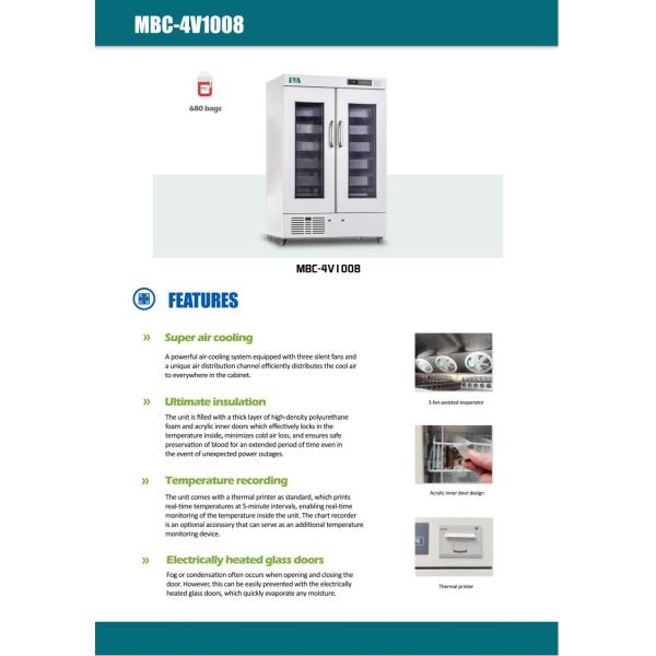 1008 литров вместимости Медицинский банк крови холодильник 576 мешков для хранения крови