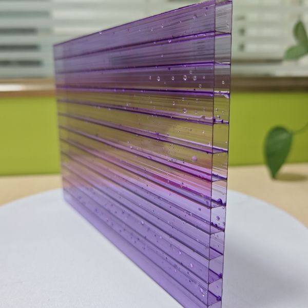 Lightweight Impact-Resistant Purple Polycarbonate Hollow Sheet For Roofing Glazing Needs