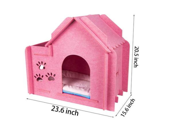 23.6 X 15.6 X 20.5 Inch Felt Cat Condos With Windows