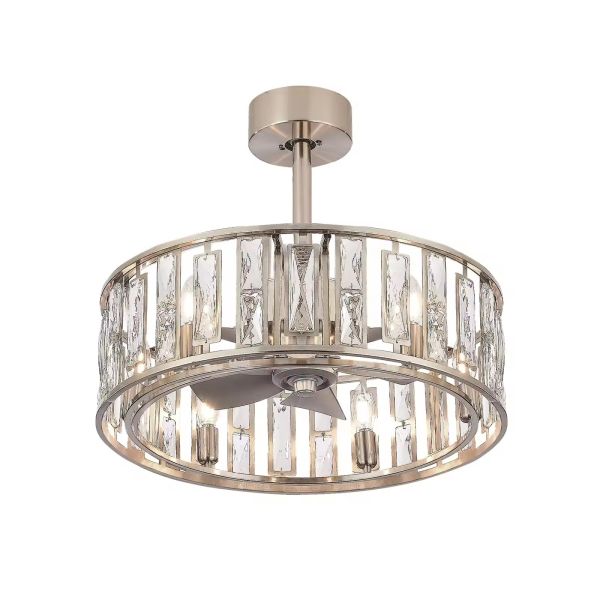 SENKAI Современный роскошный кристаллический люстра круглый светодиодный потолочный светильник для спальни лампа потолочный вентилятор со светом