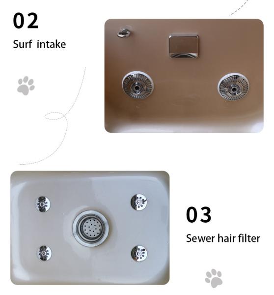 Luxury Indoor Dog Bath Tub Constant Temperature Acrylic Dog Grooming Bathtub