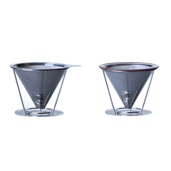 V6 Pour over Stainless Steel Coffee Maker Tools with Transparent Glass Filter Dripper