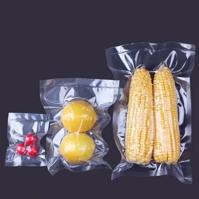 Storage Vacuum Plastic Bag For Food Three Sides Seal Transparent Nylon Lamination