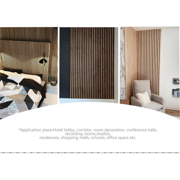 Accesorios de instalación Panel de pared de marco de madera con panel acústico de fibra de poliéster