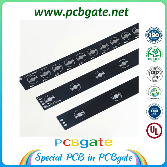 Black Solder Mask High Thermal Conductivity Aluminum PCB for High-Power LED Lighting with Multiple Power Options