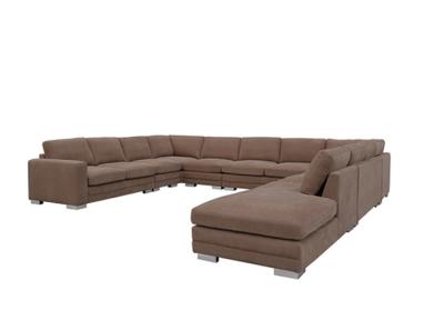 Brown Corduroy Couch With Chaise Metal Legs 8 Piece Modular Sofa