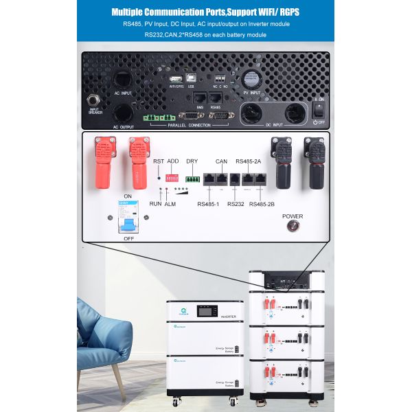 Штабелируя LiFePO4 все в одном инверторе и батарее 20KW 30KW 40KW 50KW