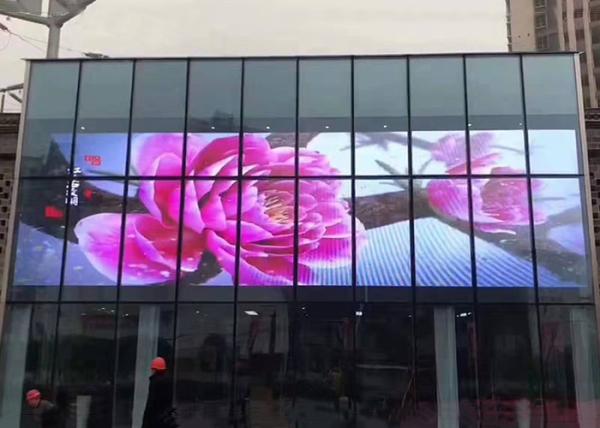 4200cd Translucent LED Screen , P10.42mm Advertising Led Glass Display