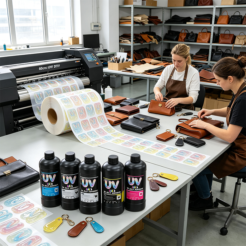 FCOLOR UV DTF Printing Film 3D UV Epoxy Film for Garments 3D Digital Jelly Glue Sticker Labels UV Ink