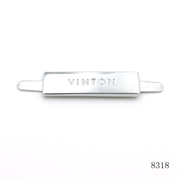 Chrome Plated Custom Metal Logo Plate Metal Engraved Name Plate Metal Bag Logo Plate with Prongs for Handbag Accessory