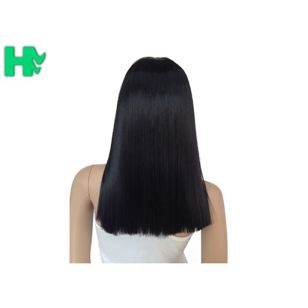 Straight Full Head Synthetic Hair Wigs For Women with Natural Black Color