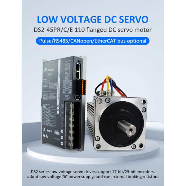 Lichuan DC Servo Motor Drivers Kit DS2-45P/R/C/E Low Voltage 6N.m 1.5KW/1500W 48V 45A 2500RPM IP65