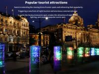 ZENTO Led Anti-Collision Stone Bollard Blocage routier de l'allée Ballon lumineux d'obstacle Colonne de garde extérieure avec un motif brillant