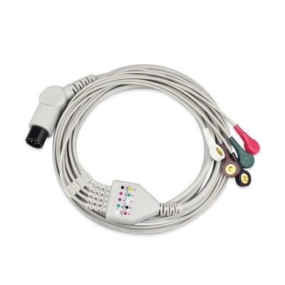 2.4 Meter Ecg Cable 3 Lead Eco Friendly High Precision For Mindray