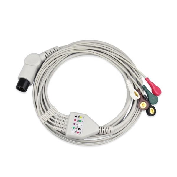 2.4 Meter Ecg Cable 3 Lead Eco Friendly High Precision For Mindray