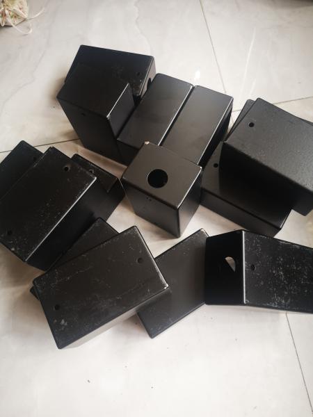 Precision Black Powder-Coated Sheet Metal Housing | Custom Steel Electrical Enclosure Box | Fabricated Metal Casing with Mounting Holes for Industrial Equipment