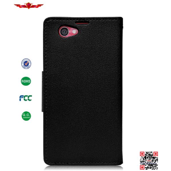 Hot Selling 100% Quaify Colorful PU Wallet Leather Cover Cases For Sony Xperia Z1 Z1 Mini