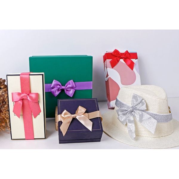 Настраиваемые подарки украшения ленты луки Сатин Grosgrain для бутылок Подарочные упаковки