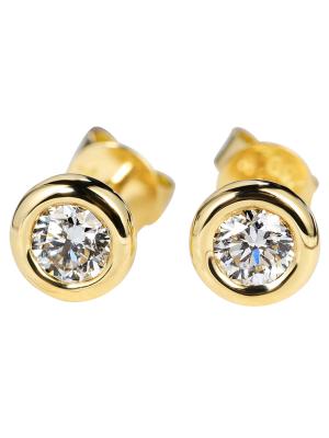 Parafuso prisioneiro da cartilagem de Diamond Earrings Gourd Shaped 3.0gram do ouro do OEM 18K