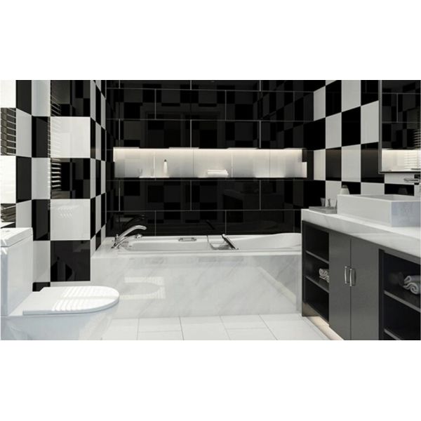 Interior Tiles in Plain Super Black Glazed 60*60mm Big Slab Tile for Hotel Bathroom