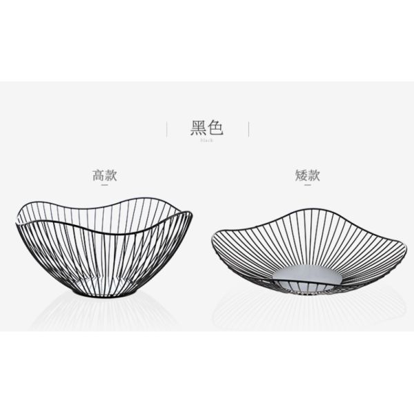 Wear Resistant Metal Wire Fruit Basket , Irregular Modern Stainless Steel Fruit Bowl