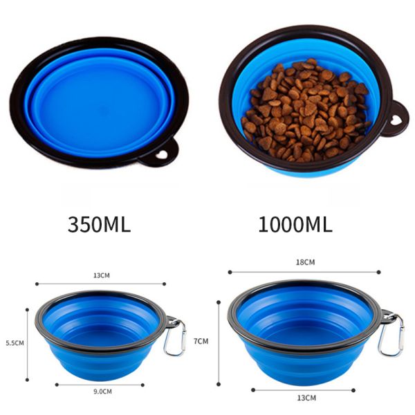 Pet Bowls Collapsible TPE Foldable Silicone Dog Food Feeding Bowl Travel Rounded Item Type