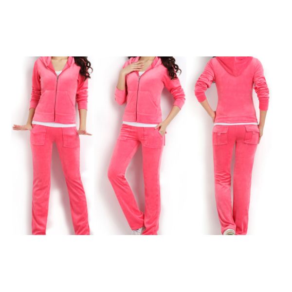 Customized hot sale brand quality solid color velour tracksuit sports wear women sweatsuit