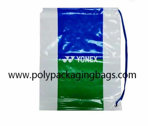 Thickness 0.07mm White PE Drawstring One Shoulder Backpack Drawstring Plastic Bags