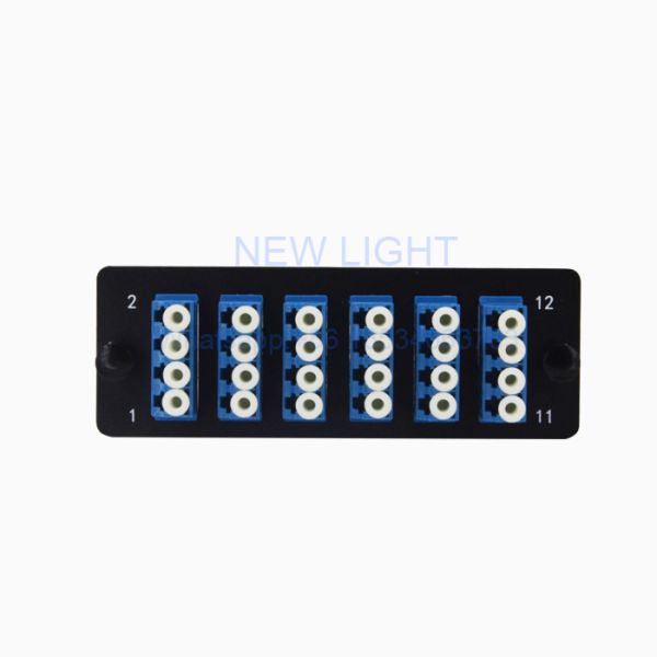 6 X 4LC Ports Rack Mount Fiber Optic Patch Panel with Phosphor Bronze Material for Data Centers