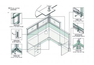 For 6 Person Aluminum frame with Farbic Office Furniture Workstations CD-T10-8859