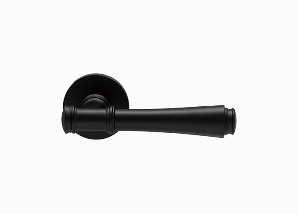 Interior Euro Black Polished Brass Door Handles 67mm For Wooden Door
