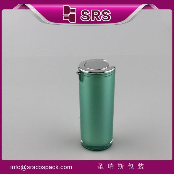 A021 15ml 30ml 50ml painting green color airless pump bottle,manufacturing cream bottle