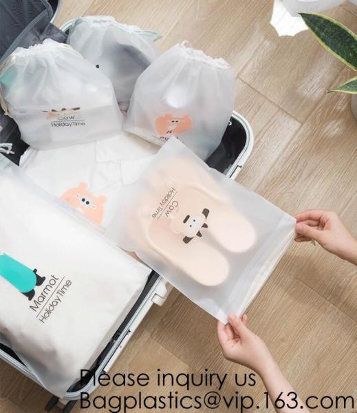 Double waterproof Drawstring Poly Plastic Bags Reusable red pe small drawstring bags Eco-Friendly Waterproof Cartoon Ani
