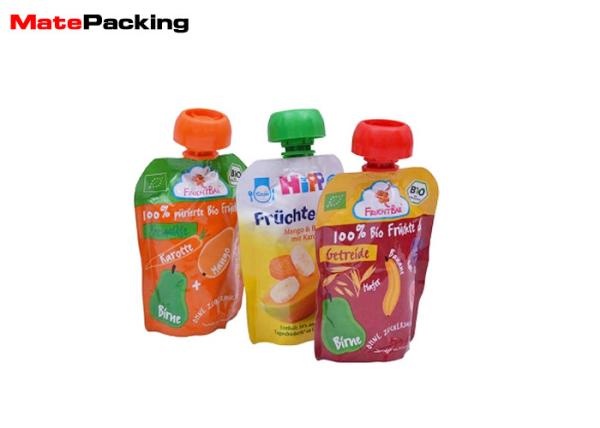 Resealable Spout Pouch Plastic Fruit Juice Jelly Beverage Packaging For Baby Food