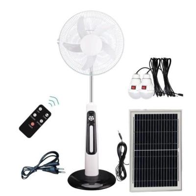 16  Inches Solar Powered Rechargeable Fan 12V With Air Cooling Motor Lithium Battery