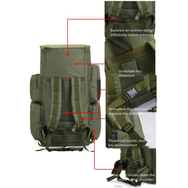 130L Waterproof Camo Backpack Oxford Fabric Softback Polyester