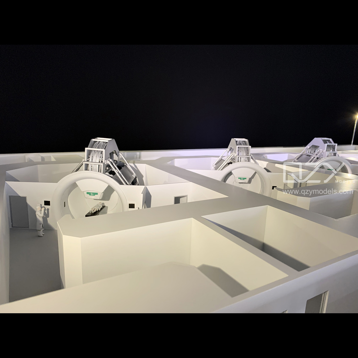 Custom Industrial Scale Model | IBA Proton Therapy Centre Display Model with Lighting & Fine Detailing