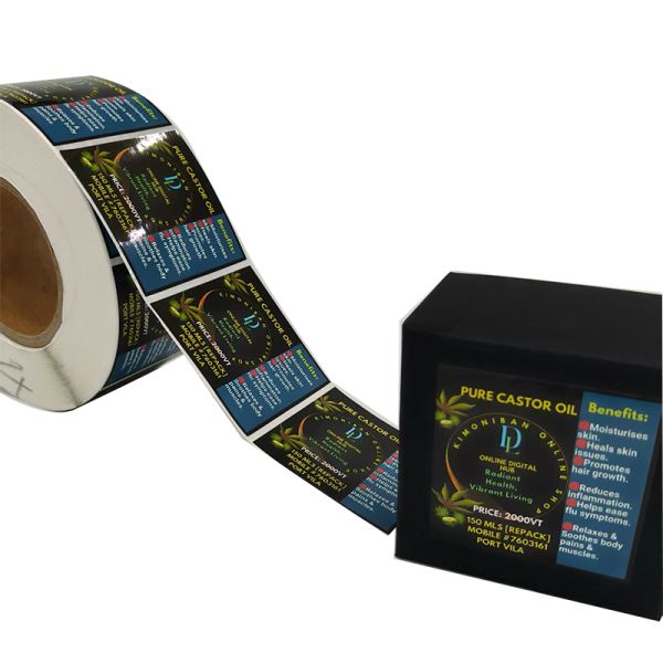 Custom Logo Box Paper Labels Tag Vinyl Cosmetics Box Sticker Adhesive Printing Waterproof Labels Printing