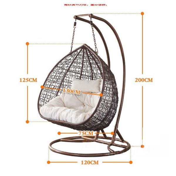 CE BSCI Outdoor Indoor Garden Patio Swing Chair 3 Seater For Hotel And Garden
