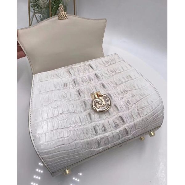 Authentic Crocodile Skin Lady Saddle Purse Genuine Alligator Leather Female Small Handbag Women Crossbody Shoulder Bag