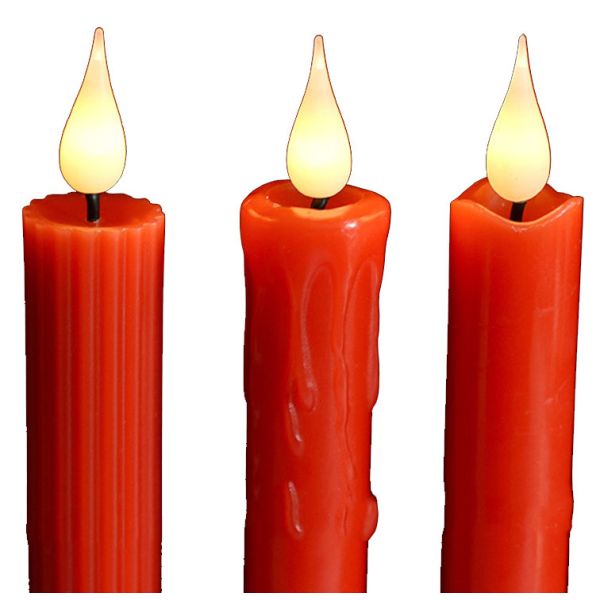 Wholesale Flameless Ivory Taper Candles Flickering with 10-Key Remote, Battery Operated Led Warm 3D Wick Light Window Candles Real Wax Pack of 6, Christmas Home Wedding Decor(0.78 X 9.64 Inch)
