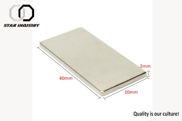 Thin Neodymium Permanent Magnets N52 Grade Neodymium Magnet 40 x 20 x 2mm